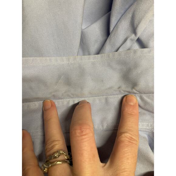 Lands’ End Blue Men’s Buttondown Shirt, Size 16.5/32 - Picture 6 of 8